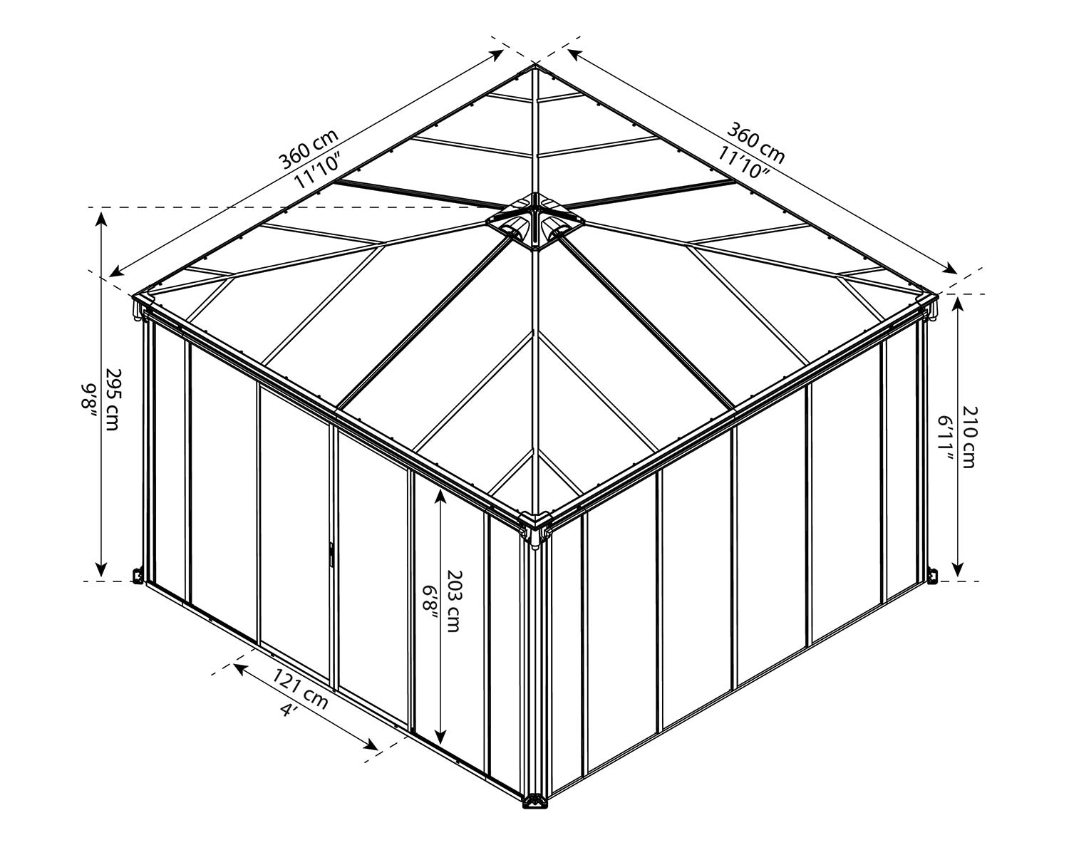 Closed Gazebo Ledro 3600