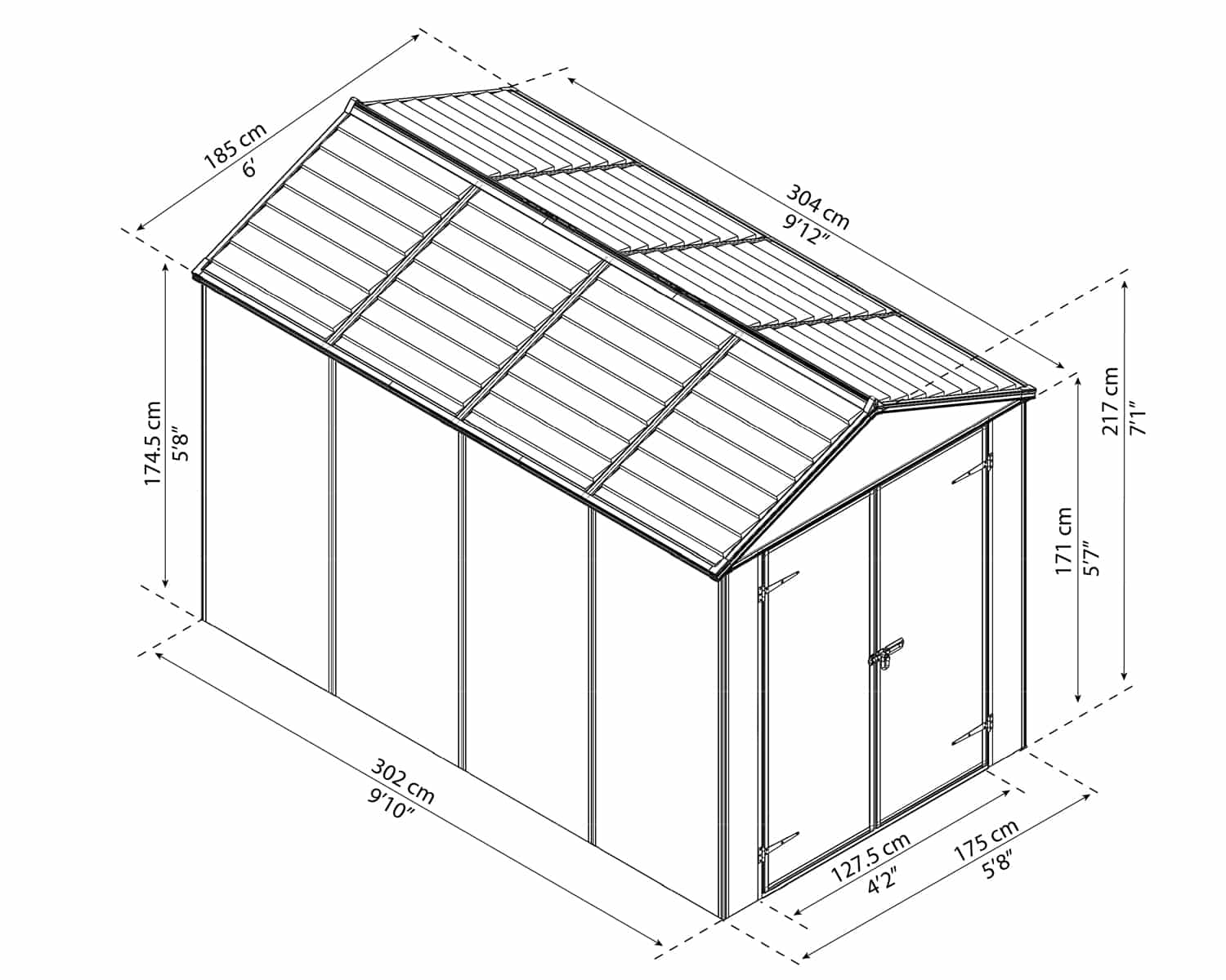 Rubicon Garden Shed 6X10