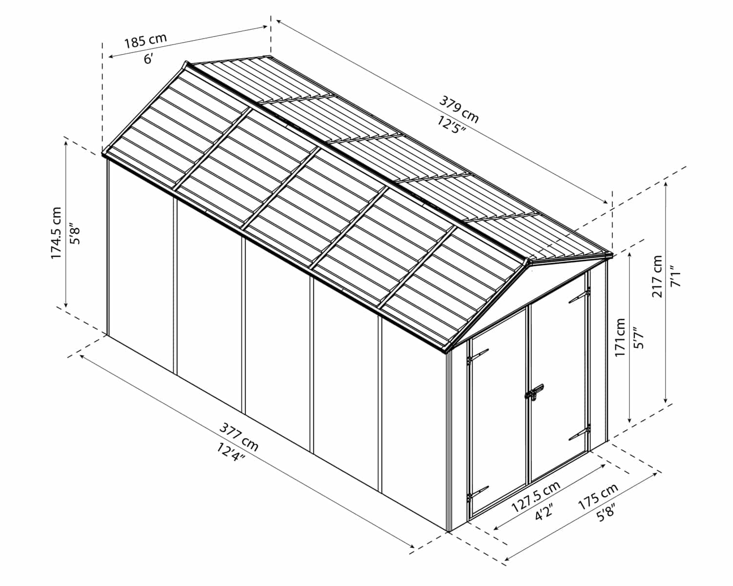 Rubicon Garden Shed 6X12