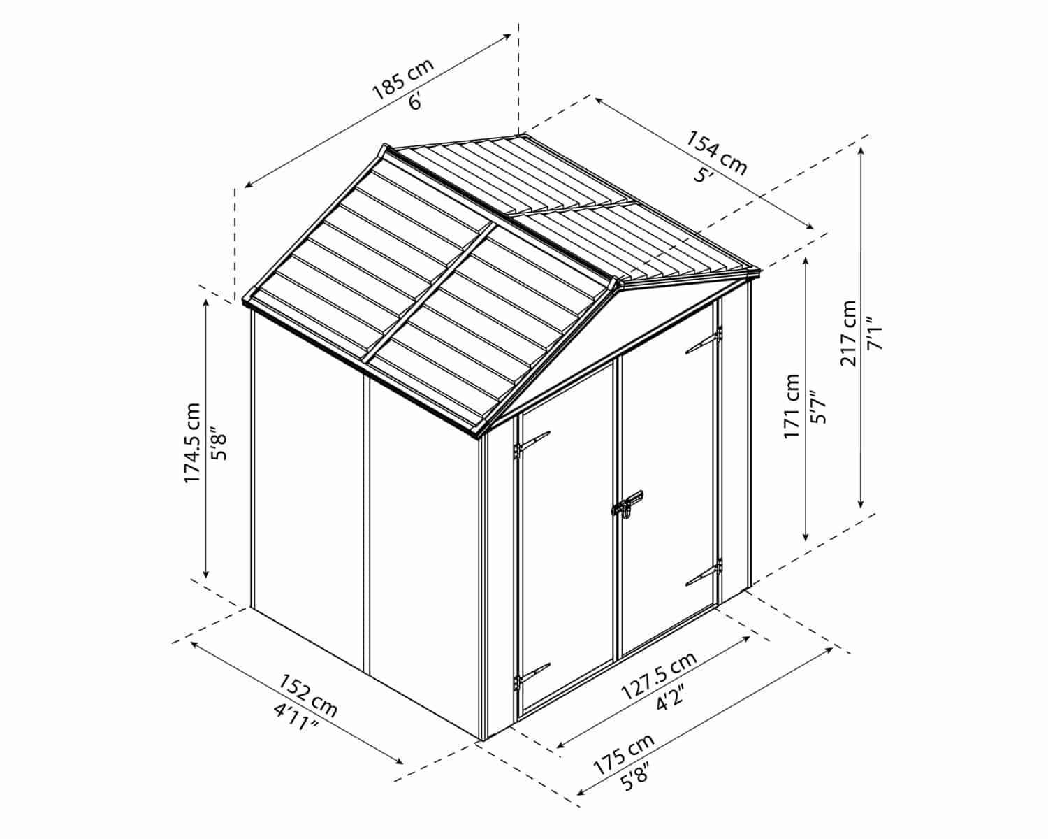 Rubicon Garden Shed 6X5