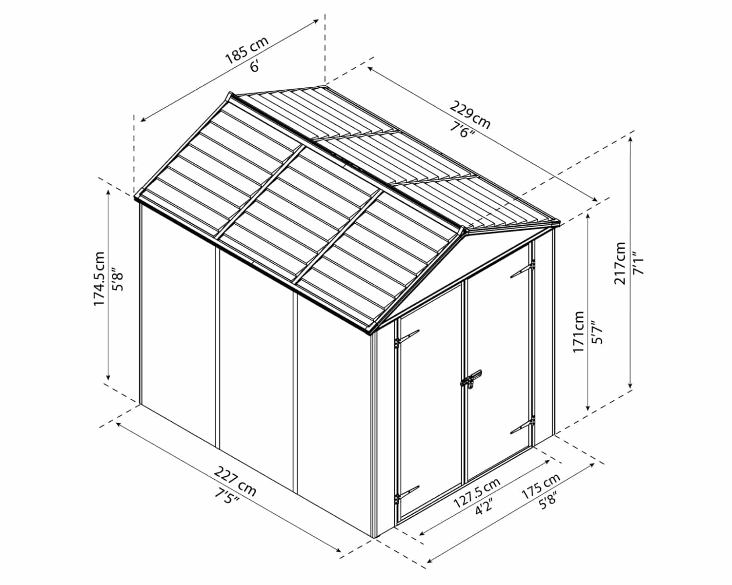 Rubicon Garden Shed 6X8