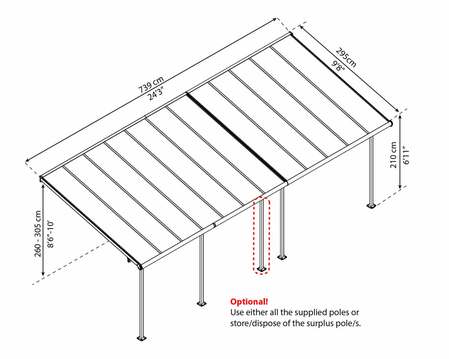 SIERRA PATIO COVER 3X7.3