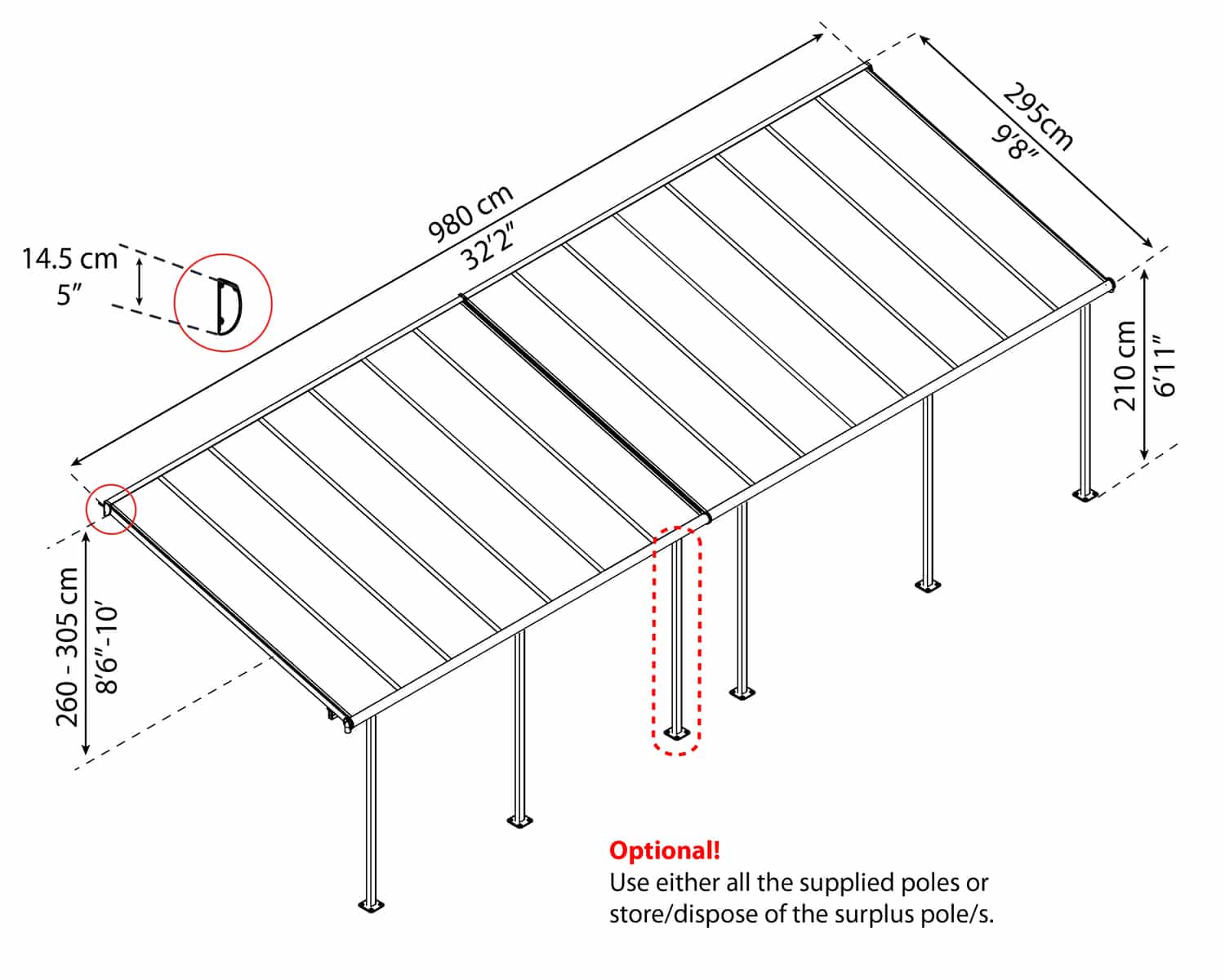 SIERRA PATIO COVER 3X9.71