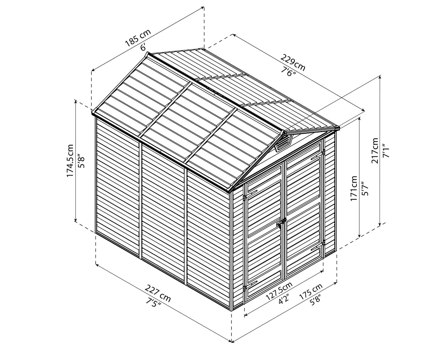 SKYLIGHT SHED 6X8