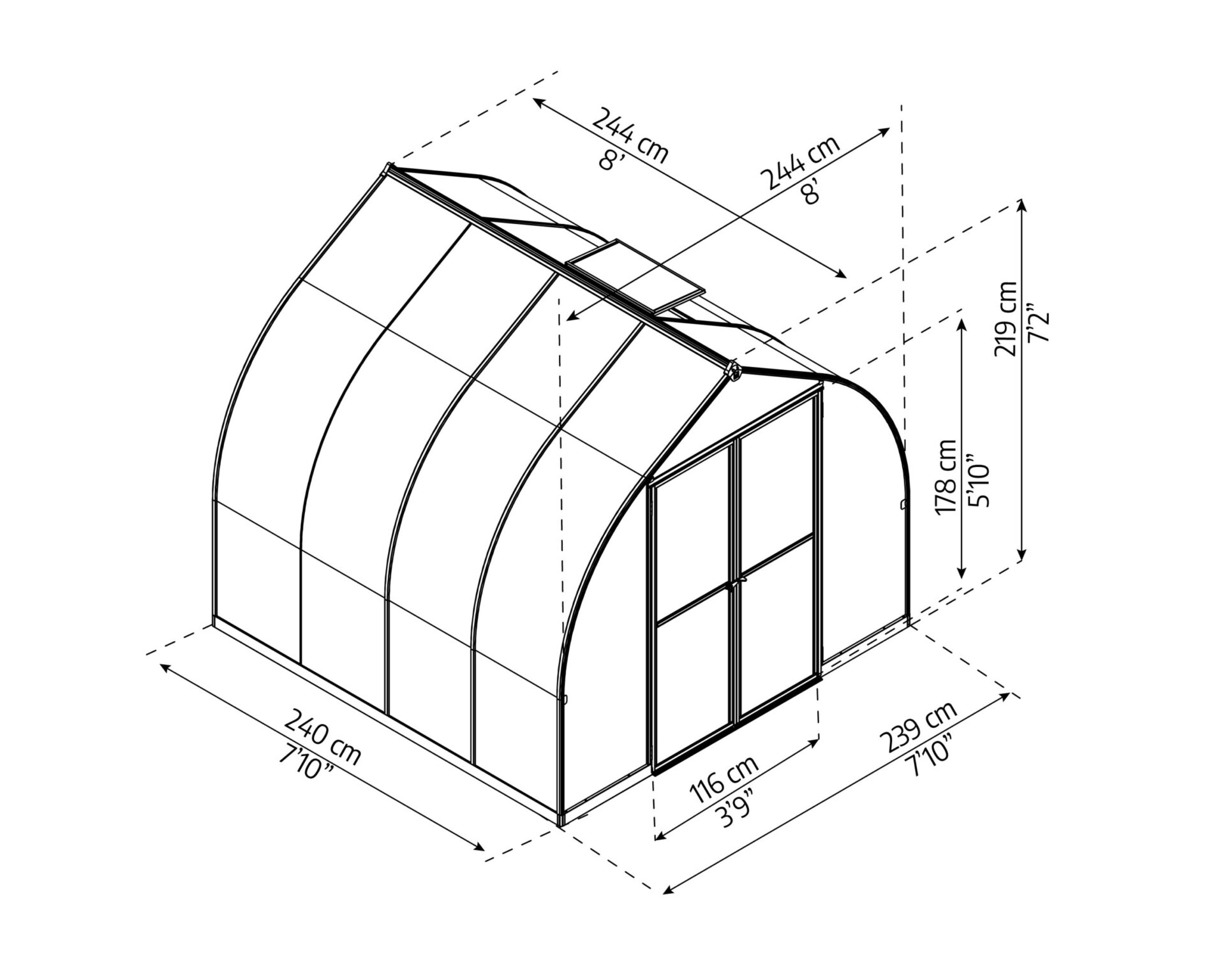 Bella Greenhouse 8 x 8 