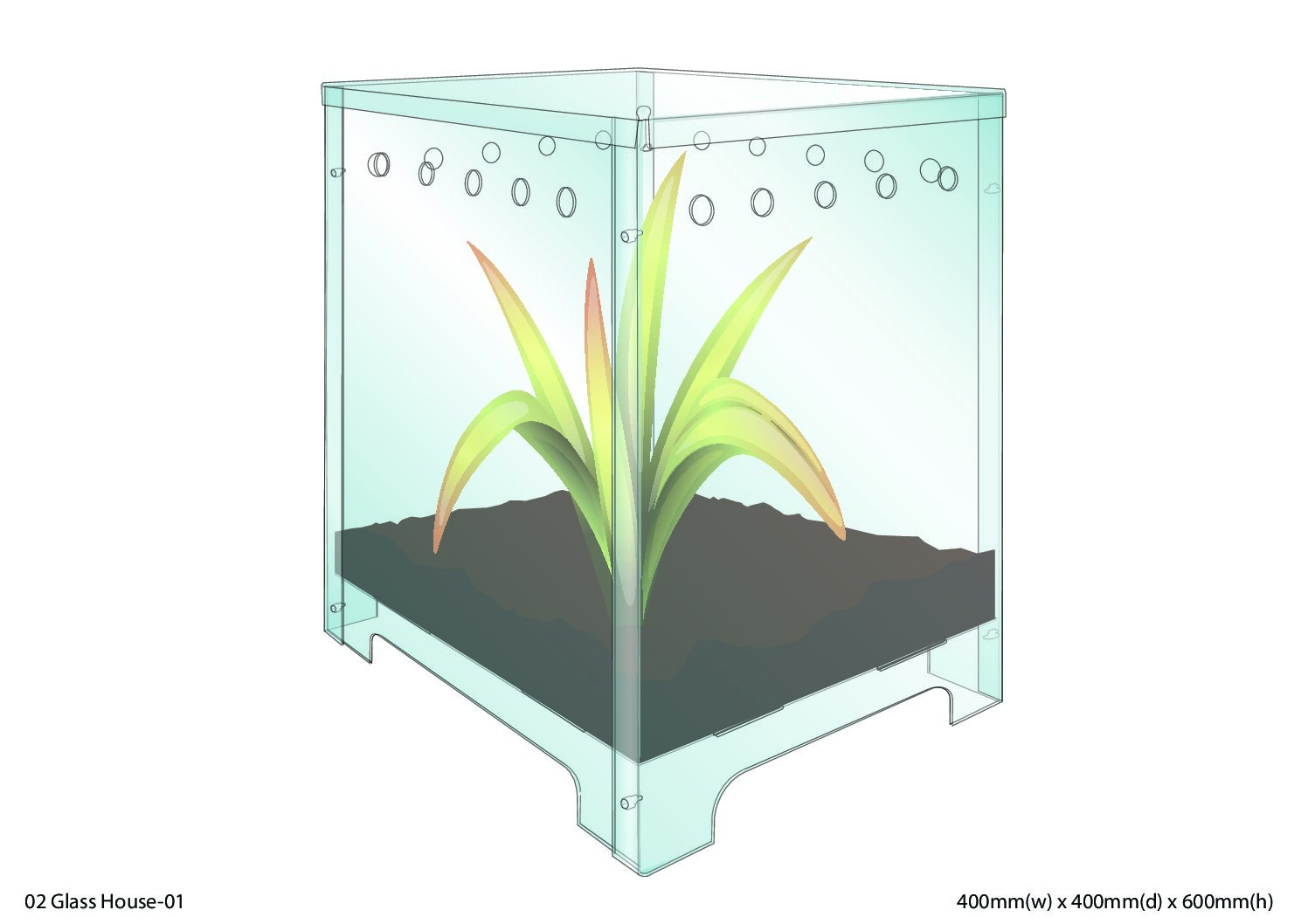 Mini Indoor Greenhouse - 400mm x 400mm x 600mm